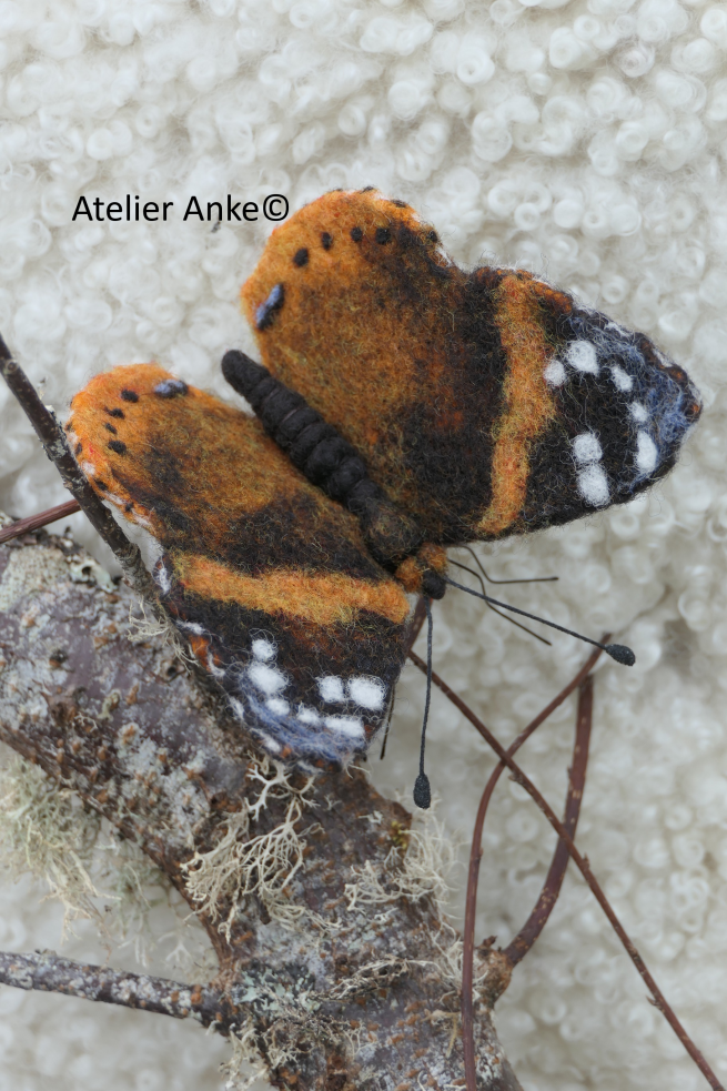 Vlinder Atalanta [naaldviltpakket] |Atelier Anke